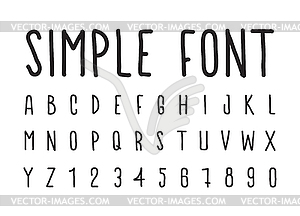 Simple decorative font handwritten - vector EPS clipart
