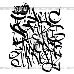 Font graffiti vandal - vector clipart
