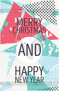 Happy new year and marry christmas card - vector image