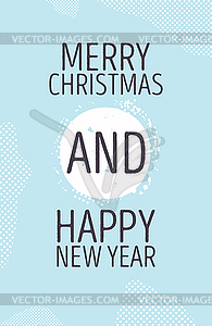 Happy new year and marry christmas card retro - vector clipart