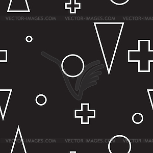 Geometric minimalist modern seamless black and whit - vector image