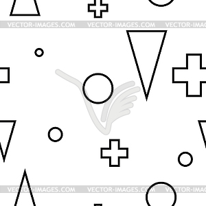 Geometric minimalist modern seamless white pattern - vector clip art