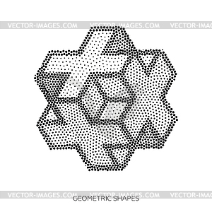 Three-dimensional geometric figures collected of - vector clipart