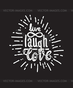 Poster live laugh love black - royalty-free vector clipart