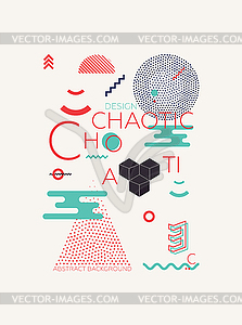 Chaotic Geometric Abstract Background - vector clipart
