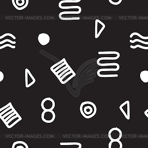 Seamless geometric doodle pattern - vector image