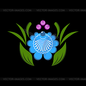 Flower Gorodets painting. Russian national folk - royalty-free vector image