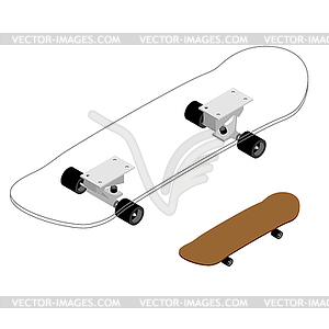 Skateboard structure. Board for skiing specificatio - vector clip art