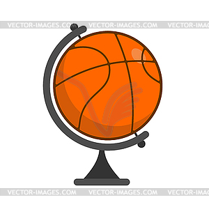 Globe basketball. World game. Sports accessory as - vector image
