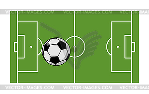 Football field and ball. Soccer game. Game ball hig - vector clipart