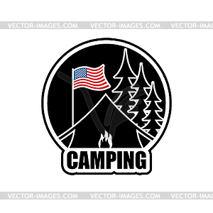 American Camping logo. Emblem for accommodation - vector clipart