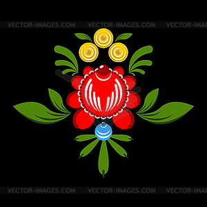 Flower Gorodets painting. Russian national folk - vector EPS clipart