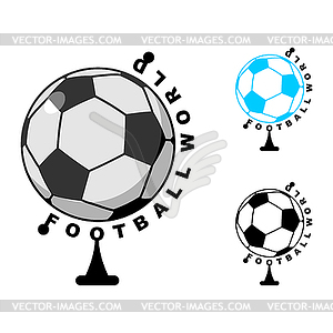 Football World . Globe Soccer ball game. Sports - vector clipart