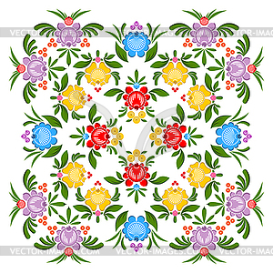 Gorodets painting pattern. Floral ornament. - vector image