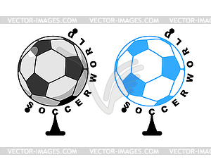 World football. Globe ball game. Sports accessory a - vector clipart