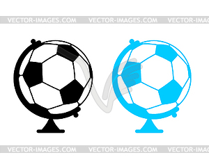 Football ball Globe. World game. Sports accessory a - vector clipart