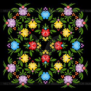 Gorodets painting pattern. Floral ornament. - vector image