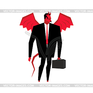 Devil businessman. Satan is boss of hell. Lucifer i - vector image