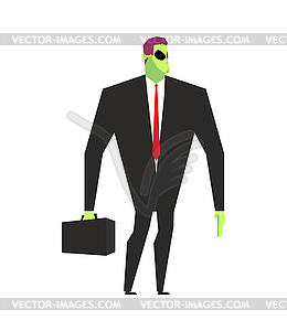 Alien businessman. UFO boss. Martian in business - vector clipart