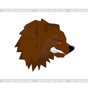 Angry bear. aggressive Grizzlies with grin. Wild - vector image