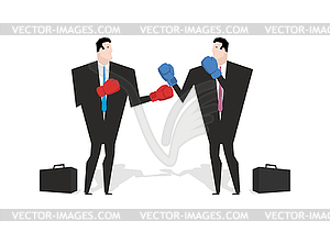 Boxing businessman. Managers are boxing. Office - vector clip art