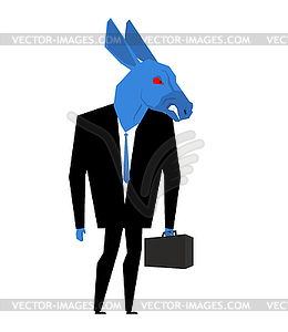 Donkey businessman. Metaphor of Democratic Party - vector clip art