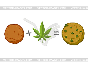 Rasta cookie recipe. Marijuana and biscuit. Reggie - vector clipart