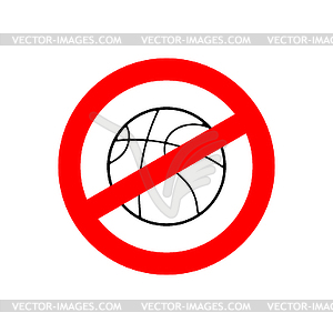 Stop basketball. Prohibited team game. Red - vector clipart