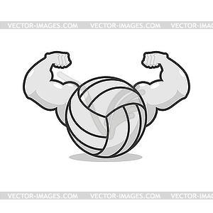 Strong volleyball. Powerful gaming accessory. - vector clipart