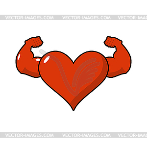 Strong love athlete. Powerful heart of athlete. - vector EPS clipart