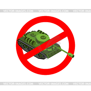 Stop war. Prohibited military action. Red - vector image