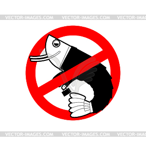 Ban office plankton. Prohibited shrimp in suit. - vector clipart