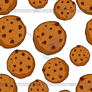 Cookies seamless pattern. pastry background. Food - vector clipart