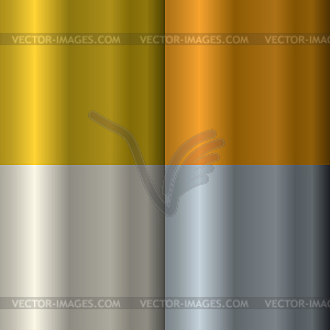 Set of textures on precious metals: gold and silver - vector clipart