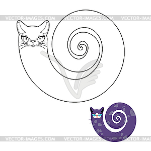 Cat breeds cat snake coloring book. Fabulous pet - vector image