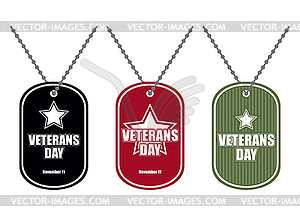 Set army badge. Soldier medallions of different - vector image