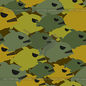 Army military camouflage of Piranha. Protective - vector clipart