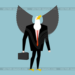 Eagle businessman. business bird in suit. Winged - vector image