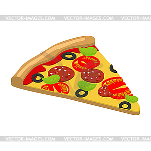 Pizza изометрии. 3D итальянской кухни. Вкусные свежие - рисунок в векторе