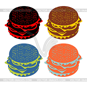 Hamburger flat sign. Icon Burger silhouette. - vector clipart