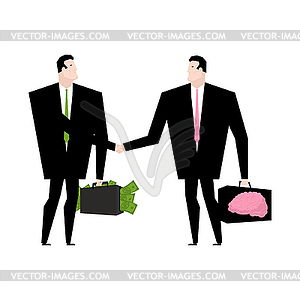 Knowledge sale. Transaction exchange money on - vector clip art