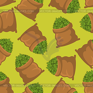 Full Sack of cannabis seamless pattern. bag of - vector clipart