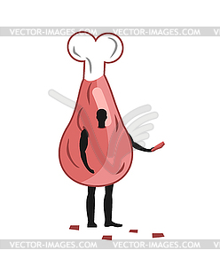 Ham costume man mascot promoter. Male in suit gammo - vector clip art