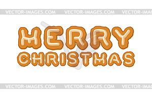 Merry Christmas gingerbread typography. Logo - vector clipart