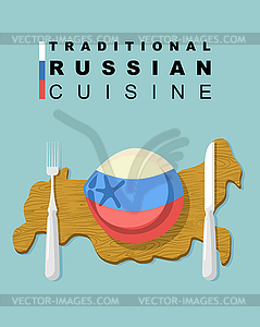 Traditional Russian cuisine. National dishes of - vector image