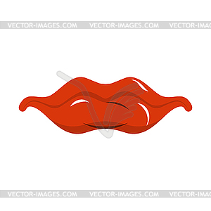 Red lips. Pleased with his mouth - vector clipart