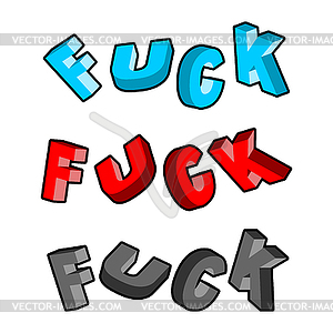 Fuck lettring set. Profanity typography - vector image