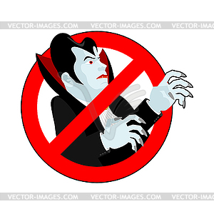 Stop vampire. It is forbidden to drink blood. - vector clip art
