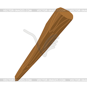 Aspen stake . Wooden stick against vampires - vector image