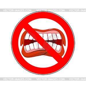 Ban cry. It is forbidden to shout and swear. - vector image